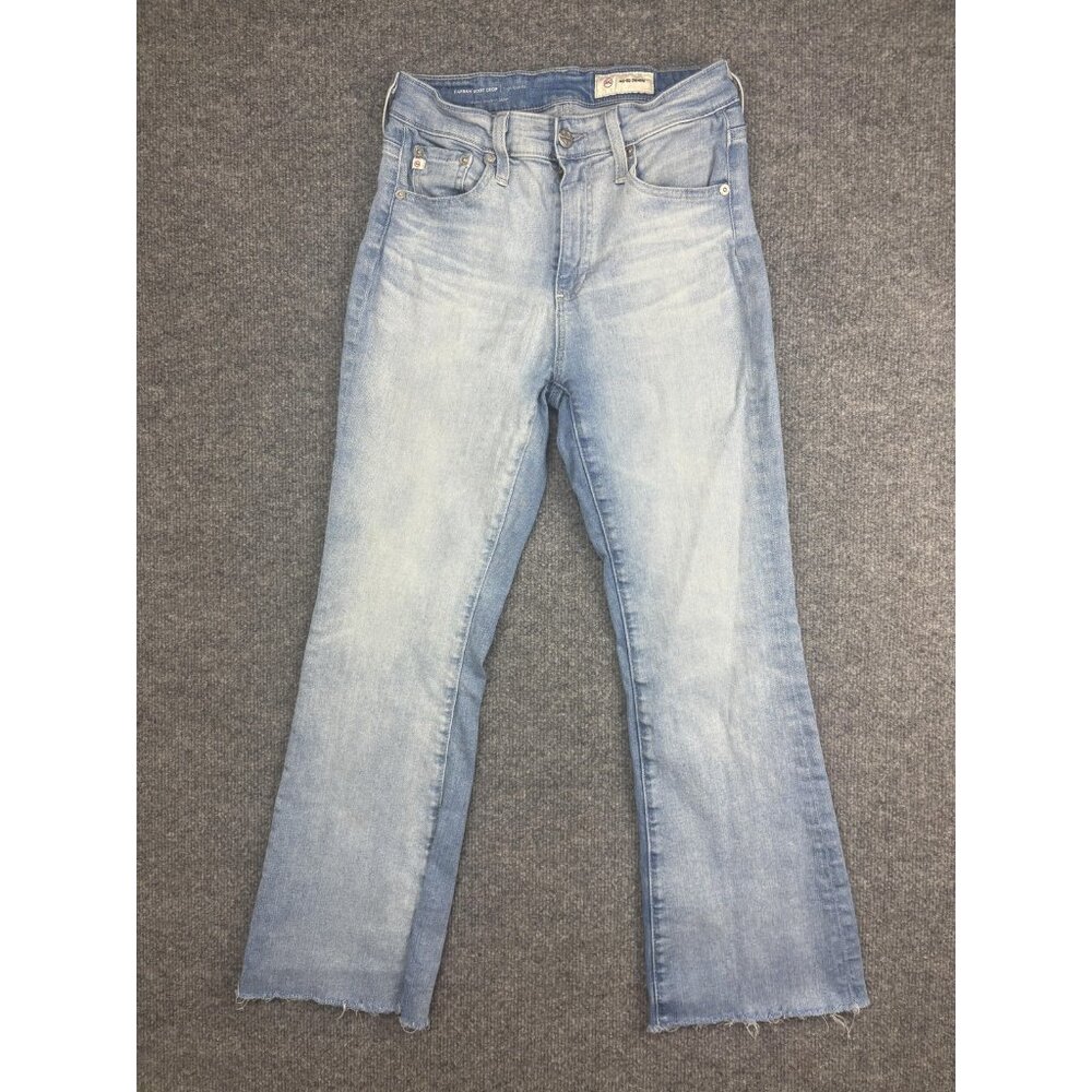 AG Jeans‎ Womens 26 Light Wash Farrah Boot Crop High Rise Raw Hem Bootcut